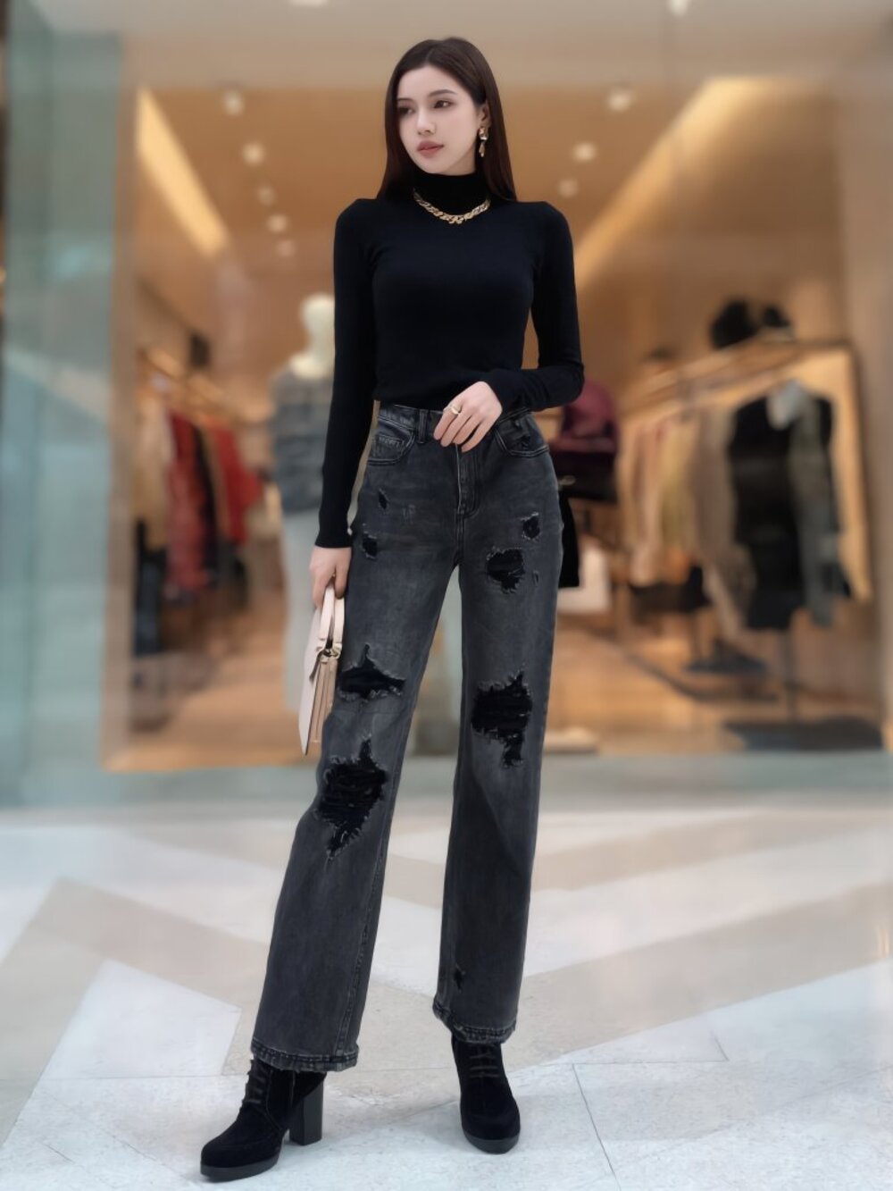 We The Free (US 26) Curvy Just Float On Flare Jeans High Rise Black Denim